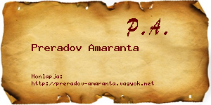 Preradov Amaranta névjegykártya